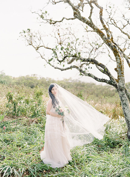 Vintage botanical wedding at Puakea Ranch in Hawaii