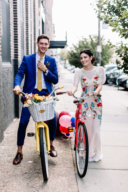 Bright whimsical engagement photos in Philadelphia