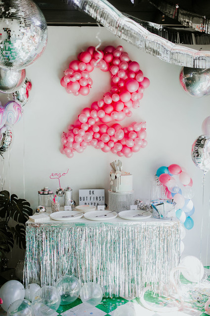 Disco pizza party second birthday