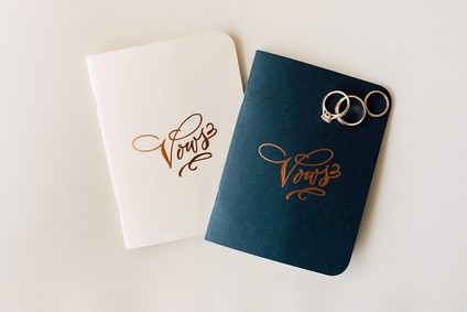 gold foil vow books Inspiration