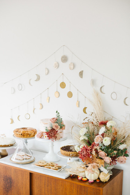 Feminine fall Moon themed 1st birthday party on 100 Layer Cakelet