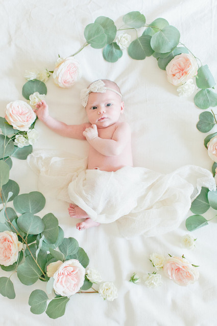 Floral newborn photos on 100 Layer Cakelet Inspiration