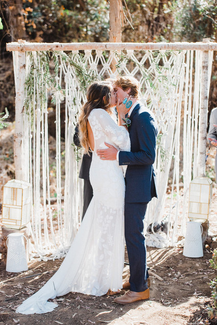 modern macrame backyard wedding in Oceanside Inspiration