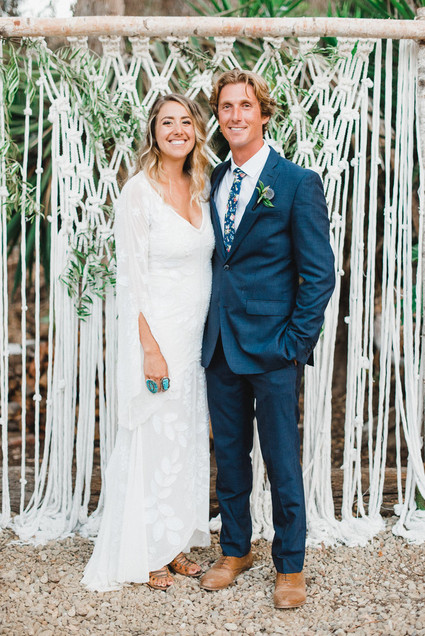 modern macrame backyard wedding in Oceanside Inspiration