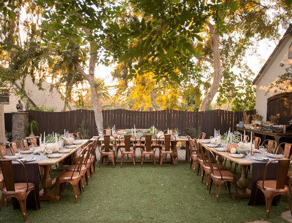 Backyard Thanksgiving feast from Found Rentals