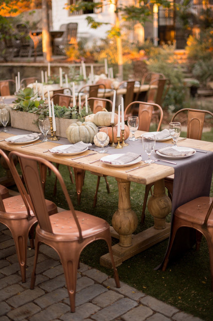 Backyard Thanksgiving feast from Found Rentals