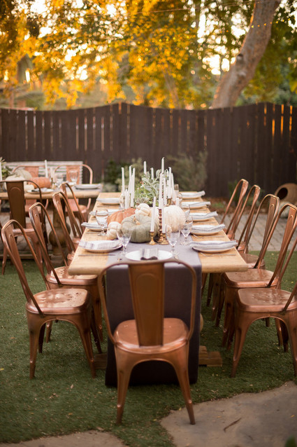 Backyard Thanksgiving feast from Found Rentals