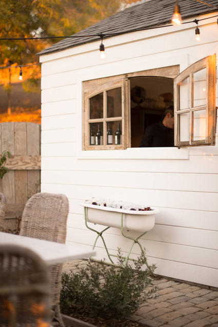 Backyard Thanksgiving feast from Found Rentals