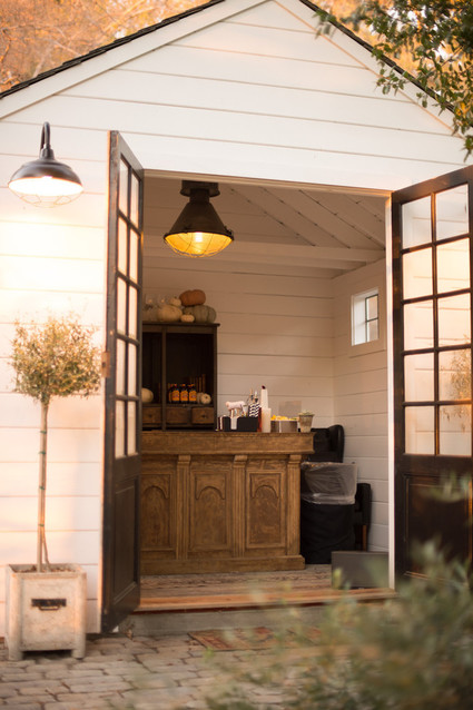 Backyard Thanksgiving feast from Found Rentals