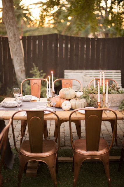 Backyard Thanksgiving feast from Found Rentals