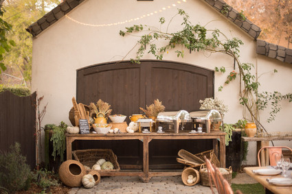 Backyard Thanksgiving feast from Found Rentals