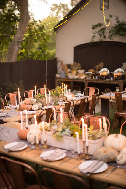 Backyard Thanksgiving feast from Found Rentals