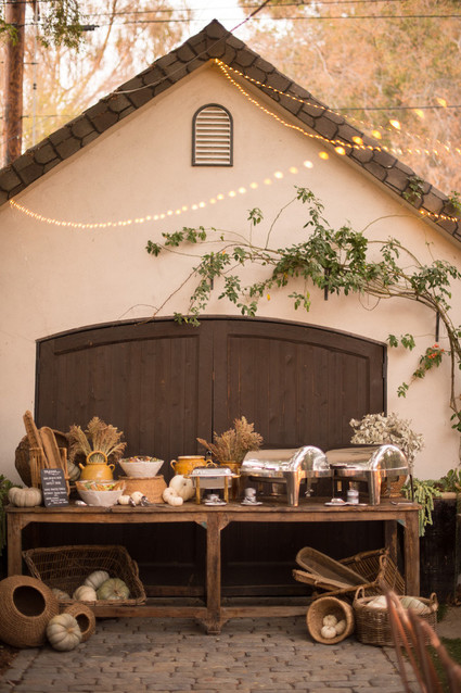 Backyard Thanksgiving feast from Found Rentals