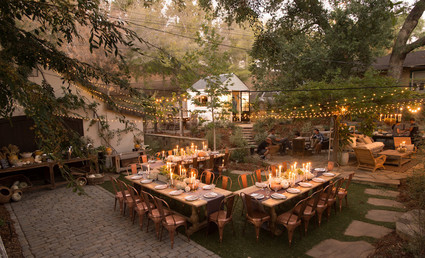 Backyard Thanksgiving feast from Found Rentals