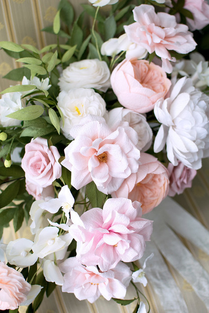 pink paper flower bouquet