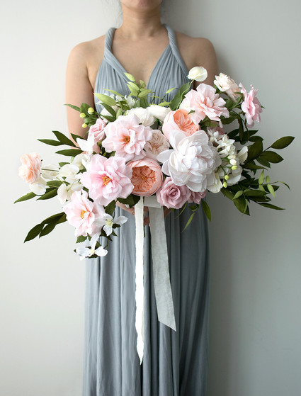 pink paper flower bouquet
