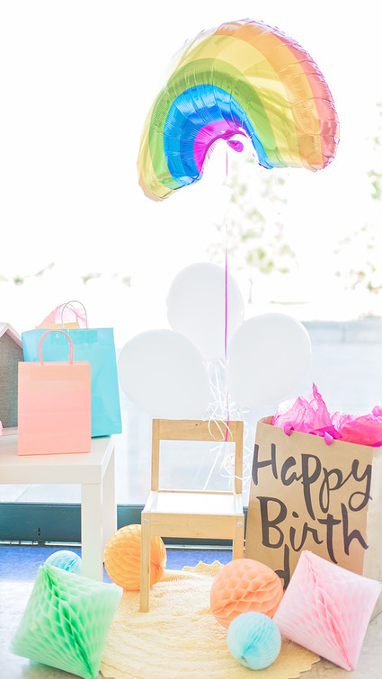 Happy clouds and rainbows 3rd birthday party Inspiration