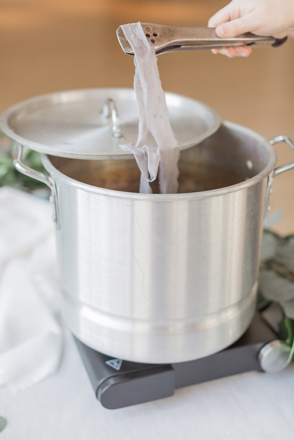 DIY dyed silk ribbon tutorial on 100 Layer Cake