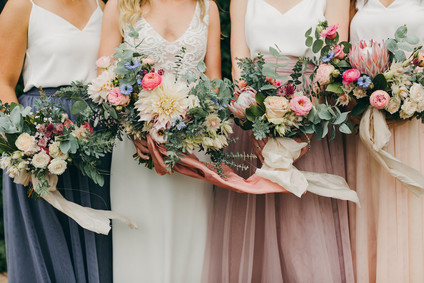 Mixed pastel bridesmaid dresses