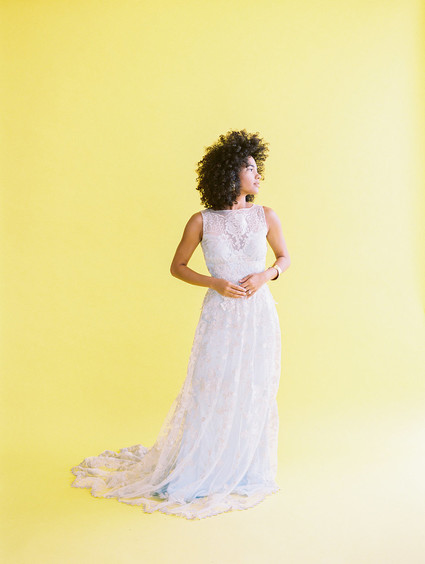 blue and yellow modern wedding inspiration