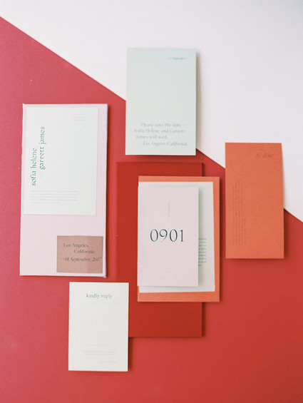modern color blocked wedding inspiration