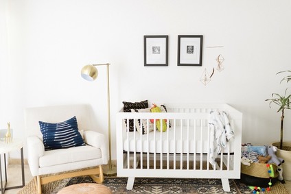 Classic modern boy's nursery and newborn photos