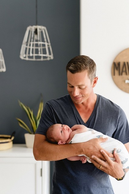 Classic modern boy's nursery and newborn photos