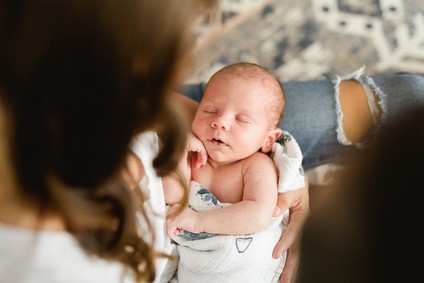 Classic modern boy's nursery and newborn photos