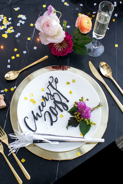 Black and Gold New Years Eve Party Inspiration Inspiration