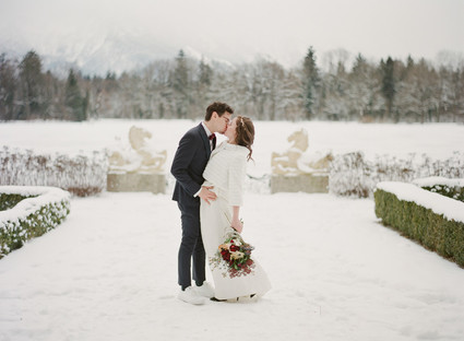 Elegant snowy Christmas wedding in Salzburg Austria on 100 Layer Cake