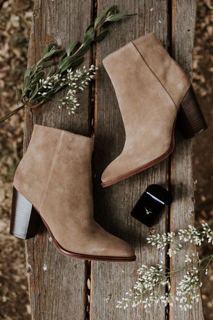 Bridal boots for fall camp wedding