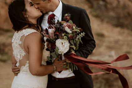 Intimate fall camp wedding at Mount Laguna in San Diego