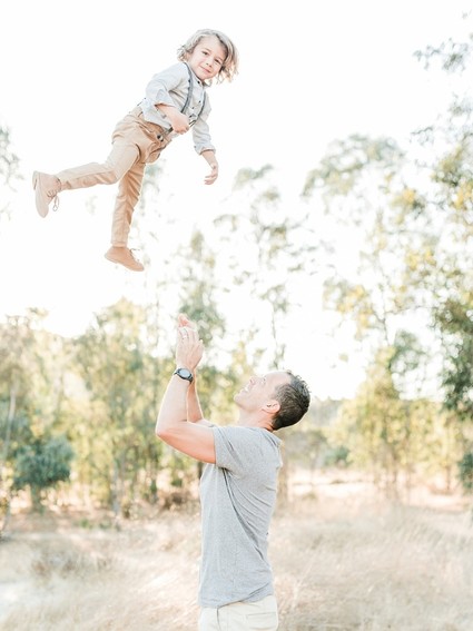 Rustic sparkle holiday family photos in San Diego