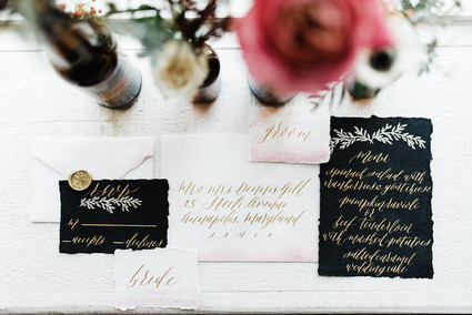 Winter watercolor wedding invites