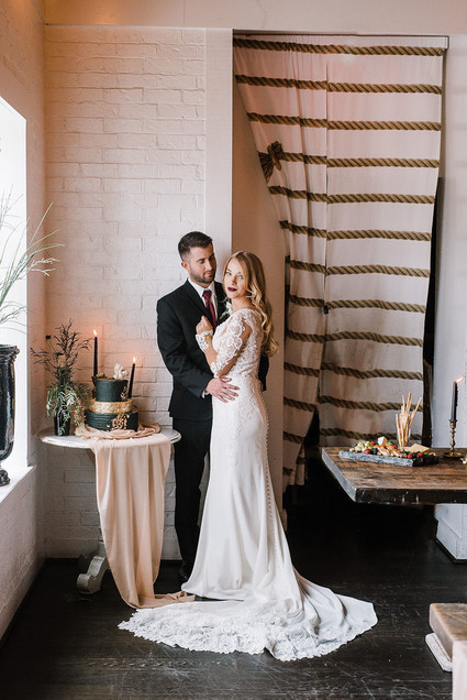 Moody blush and black winter wedding inspiration