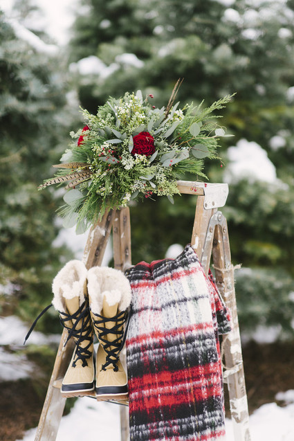 Snowy Christmas tree farm wedding ideas