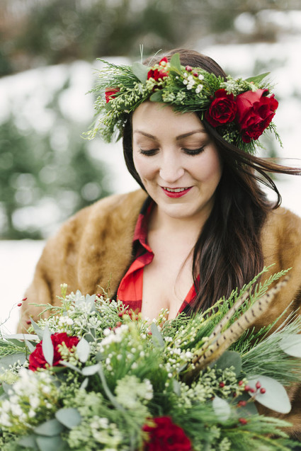 Snowy Christmas tree farm wedding ideas