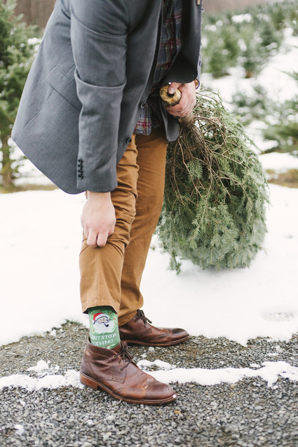 Snowy Christmas tree farm wedding ideas