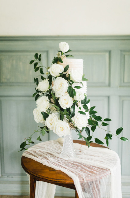 Elegant floral winter wedding cake on 100 Layer Cake