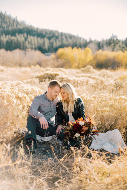 Fall, golden hour engagement photos in Nevada