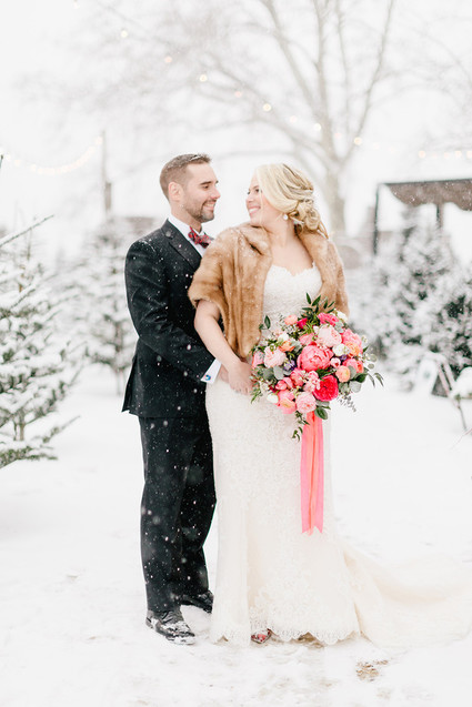 Snowy Christmas wedding at Terrain at Stylers