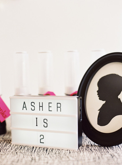 Black and white and pink modern Batman birthday party