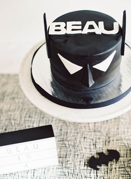Black and white and pink modern Batman birthday party