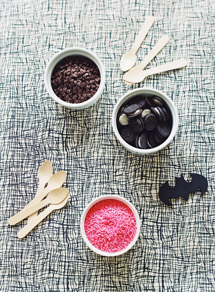 Black and white and pink modern Batman birthday party