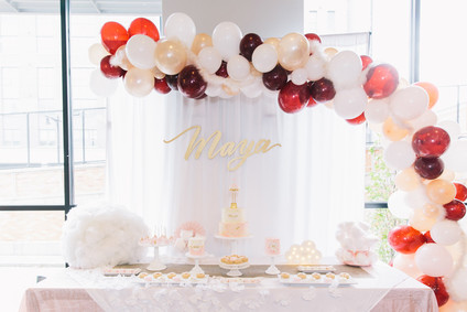 Pink hot air balloon 1st birthday party