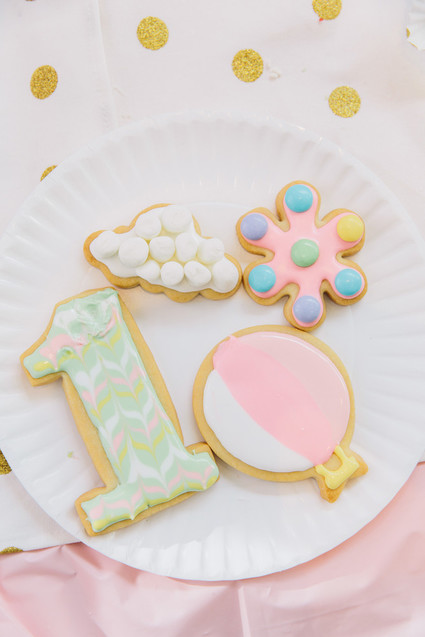 Pink hot air balloon 1st birthday party