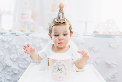 Pink hot air balloon 1st birthday party Inspiration
