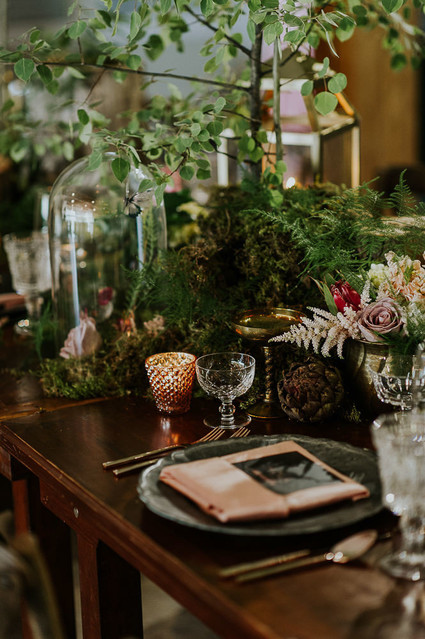 Moody foodie wedding in Edmonton