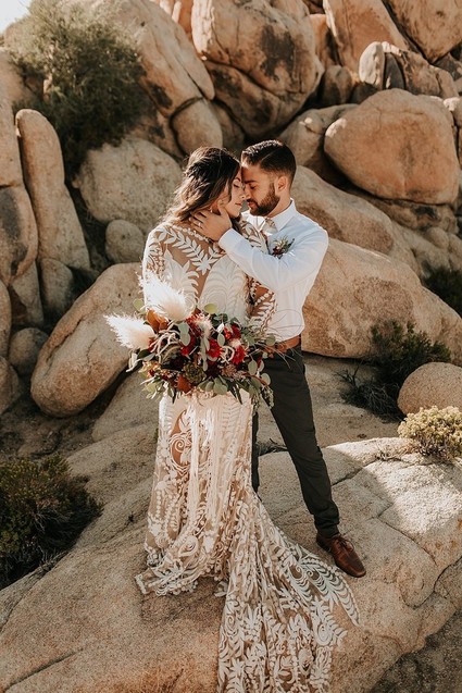 Bohemian road trip elopement ideas in Joshua Tree