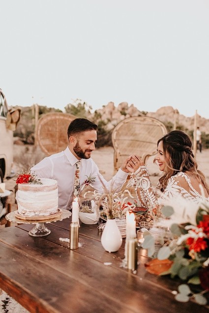 Bohemian road trip elopement ideas in Joshua Tree